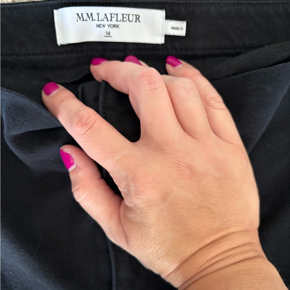 MM Lafleur Black Ankle Pants Size 14 Office Preppy Business Casual Minimalist - Picture 5 of 8